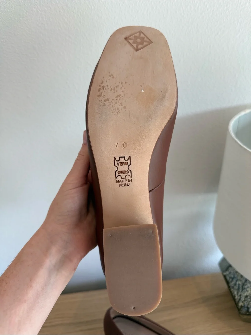 NEW Huma Blanco Luisa Pump Brown Leather Size 40